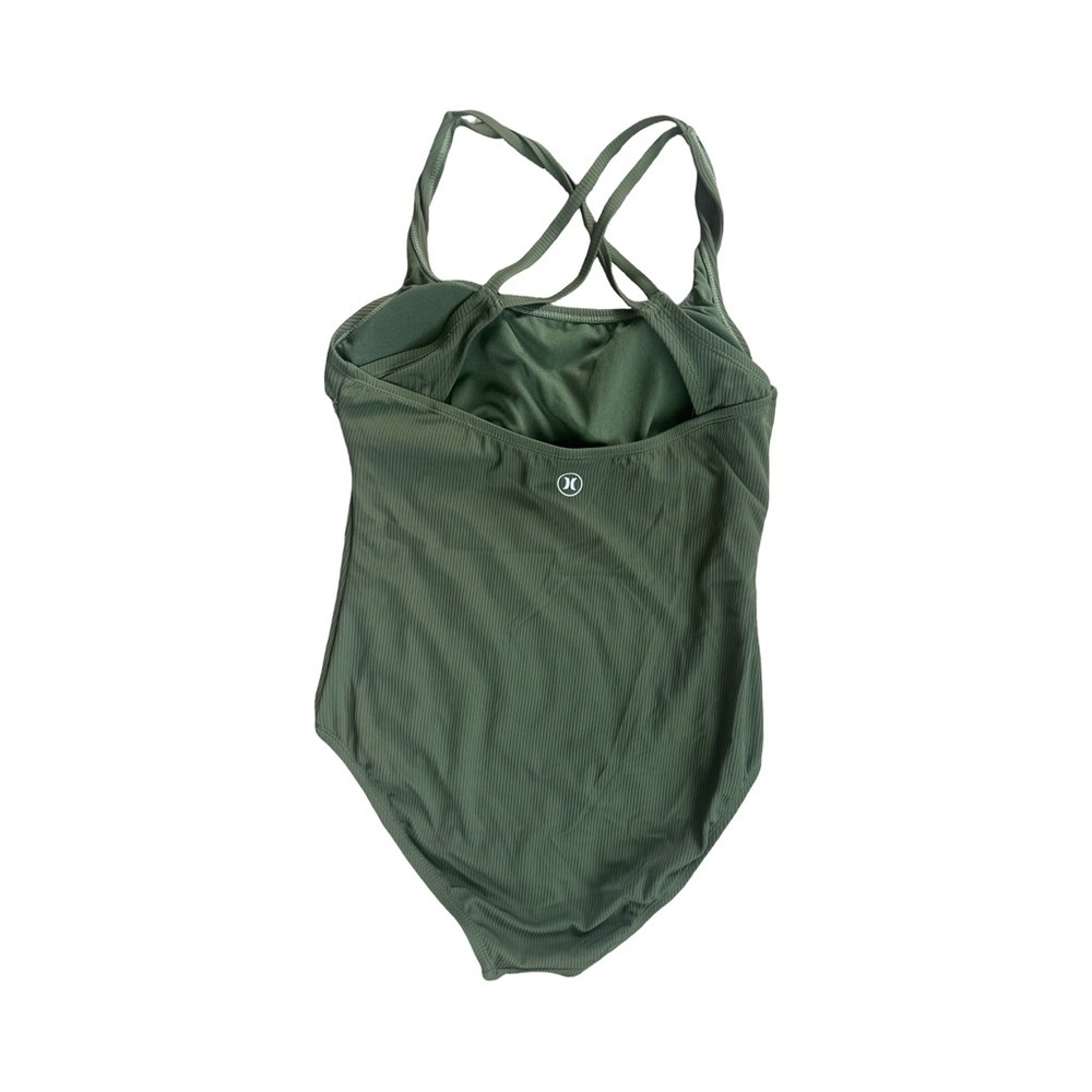 Hurley one piece Helene cross back swim Suit - olive green/ medium - Picture 5 of 6